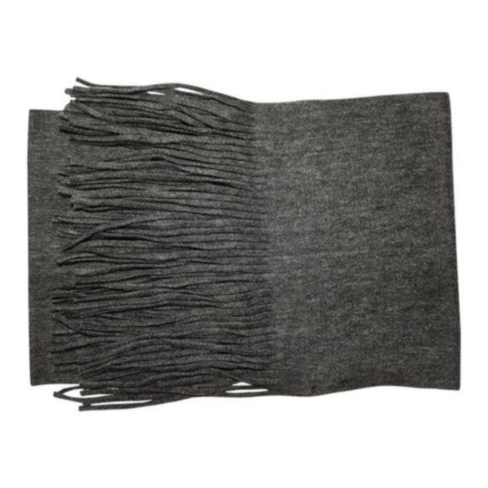 Lucky Brand Solid Gray Brushed Fringe Scarf